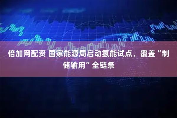倍加网配资 国家能源局启动氢能试点，覆盖“制储输用”全链条