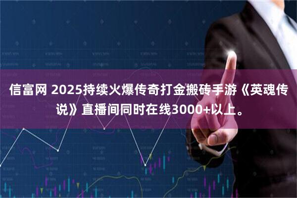 信富网 2025持续火爆传奇打金搬砖手游《英魂传说》直播间同时在线3000+以上。